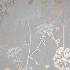 cow parsley grey rose gold wallpaper