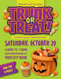Trunk Or Treat Flyer Personalized Trunk Or Treat Halloween Flyer