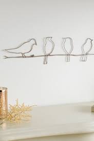 Rose Gold Birds On A Wire Wall Art