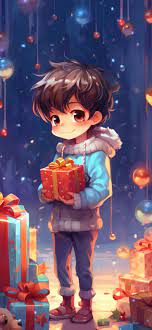 boy with present christmas wallpapers