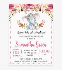 Here's a free printable for a favor box and favor wrappers that can hold candy, bags of tea, or other small gifts. Elephant Floral Boho Baby Shower Invitation Printable Make Baby A Headband Png Image Transparent Png Free Download On Seekpng