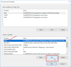 editing system environment variables