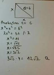 Ile jest równy obwód kwadratu o przekątnej długości 6?a) 12√2b) 12 c) 24 d)  24√2 (najlepiej z przykładami)​ - Brainly.pl