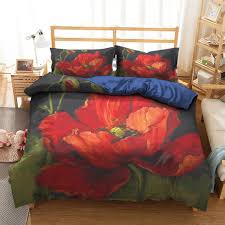 poppy flower bedding set