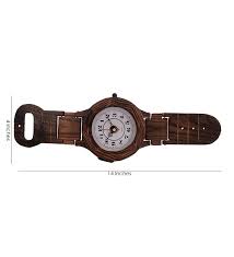 Dark Brown Wooden Wrist Watch Clock
