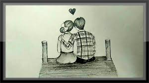 cute love drawings of romantic couple