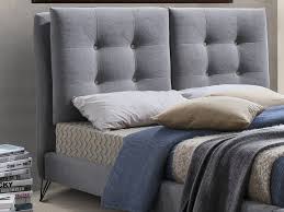 light grey upholstered fabric bed frame