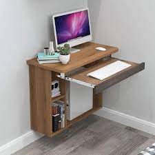 Use height to your advantage with this tall desk/shelf combo. Floating Shelf Floating Wall Computer Desk Study Desk With Bookshelves Home Laptop Notebook Table Writing Desk Office Workstation Hanging Desk Drop Leaf Table Learning Desk With Keyboard Tray And Storage Www Workfresh In