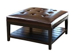 Square Leather Ottoman Coffee Table