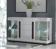 white gloss sideboard with glass doors