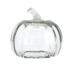 Recycled Glass Pumpkin Cloche Clear