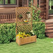 planter raised bed with trellis for