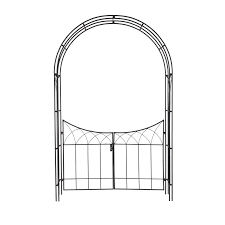 arched gate black metal garden arbor