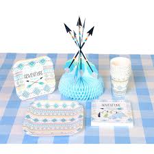 Light Blue White Plaid Table Cover 54in X 108in Party City