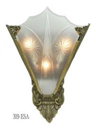 Art Deco Cut Glass And Bronze Sconce