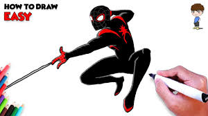After the ink dries, get rid of every pencil mark with an eraser for a cleaner drawing. Spider Man Into The Spider Verse Drawing How To Draw Spiderman Easy Step By Step Youtube