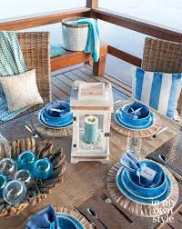 Blue Coastal Beach Table Setting Decor