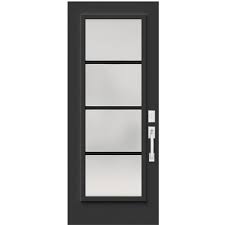 Frosted Glass Steel Entry Door