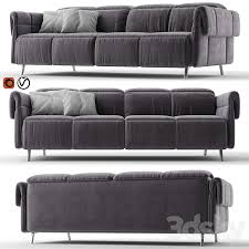 natuzzi seagull fabric sofa 3d model