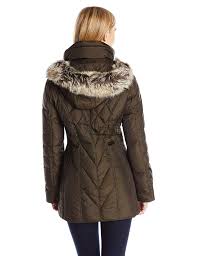 London Fog Womens Packable Diamond Quilted Down Coat