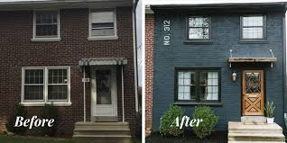 Painted brick home exterior makeover before and after ideas. Should I Paint My Brick House