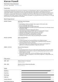 real estate no experience resume