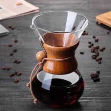 sand glass pour over coffee maker in