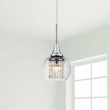 House Of Hampton Gifford 1 Light Single Dome Pendant With Crystal Accents Reviews Wayfair