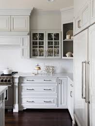 Light Gray Cabinetry With Glass Doors