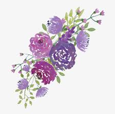 Watercolor Purple Flowers Watercolor Clipart Ink Flowers Png Image