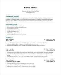 Bartender Resumes Project Manager Resume Objective