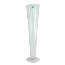 10x large tall clear glass conical vase