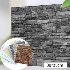 5pcs 3d Tile Brick Wall Sticker