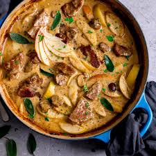 creamy pork and apple cerole with