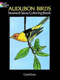 audubon birds stained glass coloring