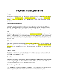 payment plan agreement template free