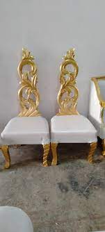 golden wooden wedding chair for