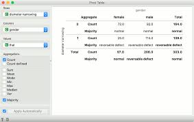 pivot table orange visual