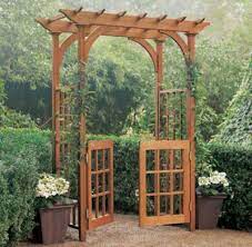 Montauk Wooden Arched Gated Garden Arbors
