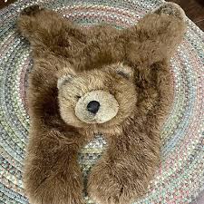 faux plush cute brown bear rug 40