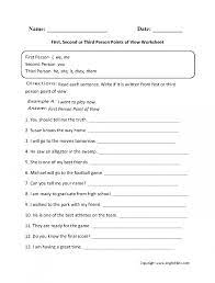point of view worksheets 99worksheets