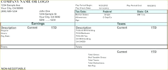 Free Online Pay Stub Template Payroll Templates Example For