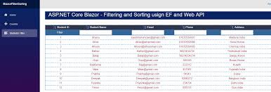 asp net core blazor filtering and