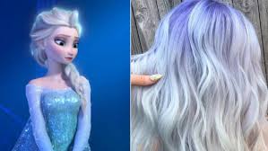 blue blonde elsa hair is all over