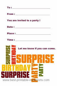 Printable Surprise Birthday Invitations