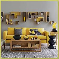 Grey And Mustard Yellow Living Room