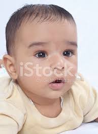 portrait of indian cute baby stock