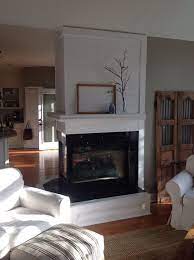 Three Sided Fireplace With Mantle