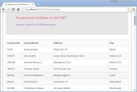 responsive gridview in asp net