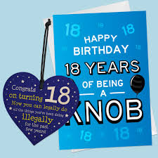 18th birthday card wooden heart funny